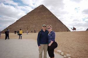 visiting the pyramids in Egypt