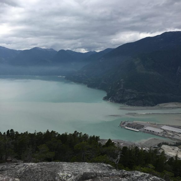 View from the top of Stawamus Chief hike in Squamish BC View from the top of Stawamus Chief hike in Squamish BC